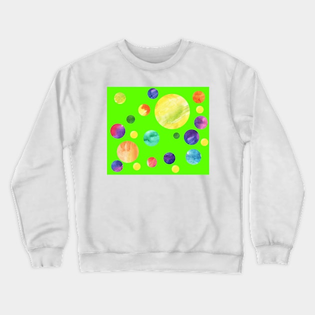 Green watercolor dots design - abstract Crewneck Sweatshirt by lausn